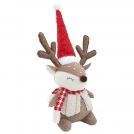 Украшение новогоднее интерьерное 40см "Забавный оленёнок", полиэстер, ЗОЛОТАЯ СКАЗКА, 592509