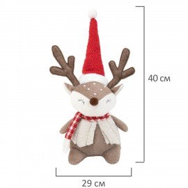 Украшение новогоднее интерьерное 40см "Забавный оленёнок", полиэстер, ЗОЛОТАЯ СКАЗКА, 592509