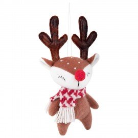 Украшение новогоднее интерьерное 23см "Оленёнок в шарфе", полиэстер, ЗОЛОТАЯ СКАЗКА, 592510