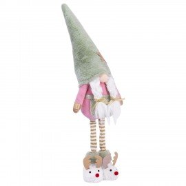 Украшение новогоднее интерьерное 64см "Гном в тапочках", полиэстер, ЗОЛОТАЯ СКАЗКА, 592511