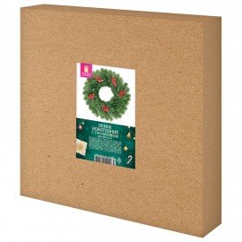 Венок новогодний, d42 см "Красные ягодки", с декором, литой ПЭТ, ЗОЛОТАЯ СКАЗКА, 592517