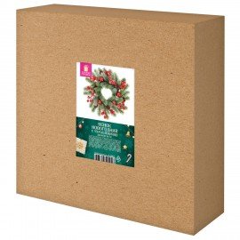 Венок новогодний заснеженный, d30см "Зимняя Сказка", с декором, литой ПЭТ, ЗОЛОТАЯ СКАЗКА, 592518