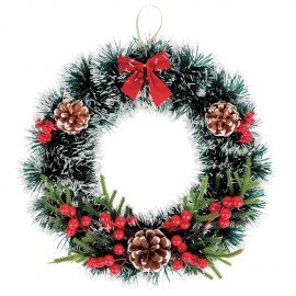 Венок новогодний, d35см "Пушистый", с декором, ПЭТ, ЗОЛОТАЯ СКАЗКА, 592520