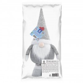 Украшение новогоднее интерьерное 70см "Гном Милаш", телескопические ножки, полиэстер, ЗОЛОТАЯ СКАЗКА, 592521