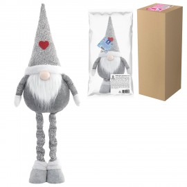 Украшение новогоднее интерьерное 70см "Гном Милаш", телескопические ножки, полиэстер, ЗОЛОТАЯ СКАЗКА, 592521
