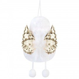 Елочные украшение 14,5 см "Пушистый Ангелочек", полиэстер, белый, ЗОЛОТАЯ СКАЗКА, 592526