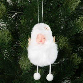 Елочные украшение 14,5 см "Пушистый Ангелочек", полиэстер, белый, ЗОЛОТАЯ СКАЗКА, 592526