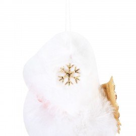 Елочные украшение 14,5 см "Пушистый Ангелочек", полиэстер, белый, ЗОЛОТАЯ СКАЗКА, 592526