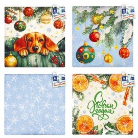 Чехол на подушку новогодний (1 шт.) 45х45см, "X-mas Magic", полиэстер, ассорти 4 дизайна, ЗОЛОТАЯ СКАЗКА, 592529