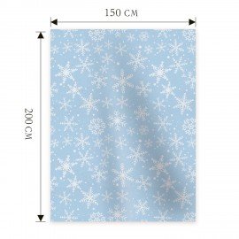 Плед новогодний, 150х200см, "Снежинки", полиэстер, 210г/м?, ЗОЛОТАЯ СКАЗКА, 592530