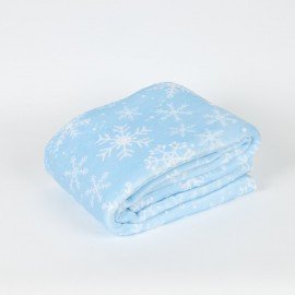 Плед новогодний, 150х200см, "Снежинки", полиэстер, 210г/м?, ЗОЛОТАЯ СКАЗКА, 592530