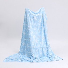 Плед новогодний, 150х200см, "Снежинки", полиэстер, 210г/м?, ЗОЛОТАЯ СКАЗКА, 592530