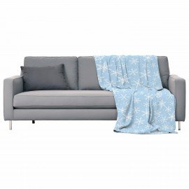 Плед новогодний, 150х200см, "Снежинки", полиэстер, 210г/м?, ЗОЛОТАЯ СКАЗКА, 592530