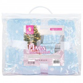 Плед новогодний, 150х200см, "Снежинки", полиэстер, 210г/м?, ЗОЛОТАЯ СКАЗКА, 592530