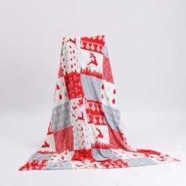 Плед новогодний 150х200см "Лоскутки", полиэстер, 210г/м?, ЗОЛОТАЯ СКАЗКА, 592531