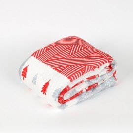 Плед новогодний 150х200см "Лоскутки", полиэстер, 210г/м?, ЗОЛОТАЯ СКАЗКА, 592531