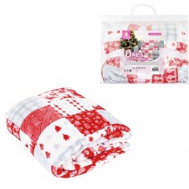 Плед новогодний 150х200см "Лоскутки", полиэстер, 210г/м?, ЗОЛОТАЯ СКАЗКА, 592531