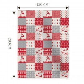 Плед новогодний 150х200см "Лоскутки", полиэстер, 210г/м?, ЗОЛОТАЯ СКАЗКА, 592531