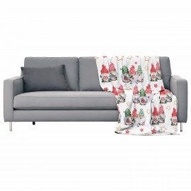 Плед новогодний 200х220см "Гномики", полиэстер, 210г/м2, ЗОЛОТАЯ СКАЗКА, 592532