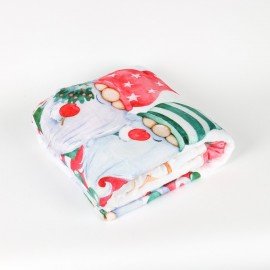 Плед новогодний 200х220см "Гномики", полиэстер, 210г/м2, ЗОЛОТАЯ СКАЗКА, 592532