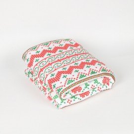 Плед новогодний 200х220см "Вязаный", полиэстер, 210г/м2, ЗОЛОТАЯ СКАЗКА, 592533