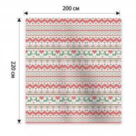 Плед новогодний 200х220см "Вязаный", полиэстер, 210г/м2, ЗОЛОТАЯ СКАЗКА, 592533