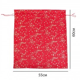 Подарочный мешок (1 штука) новогодний, 55х60см, "Зимнее небо", вельвет, фольга, ЗОЛОТАЯ СКАЗКА, 592537