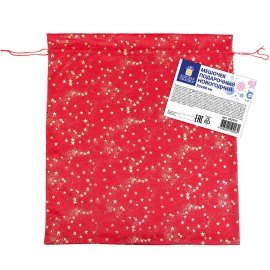 Подарочный мешок (1 штука) новогодний, 55х60см, "Зимнее небо", вельвет, фольга, ЗОЛОТАЯ СКАЗКА, 592537