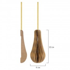 Елочные украшения из бумаги, НАБОР 6 шт, цвет крафт, ЗОЛОТАЯ СКАЗКА, 592539