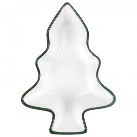 Тарелка сервировочная новогодняя 16,3х11,8х4 см,"Елочка", каменная керамика, ЗОЛОТАЯ СКАЗКА, 592547