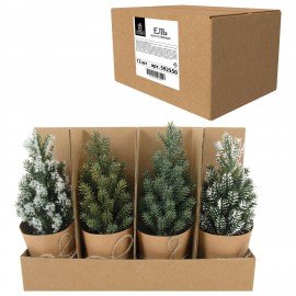 Ель новогодняя искусственная 16 см, с напылением, литой ПЭТ, ассорти, ЗОЛОТАЯ СКАЗКА, 592550