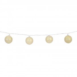 Электрогирлянда-нить комнатная "Шарики" 1,8м 16LED, бронза, тёплый белый, батарейки ЗОЛОТАЯ СКАЗКА 592558