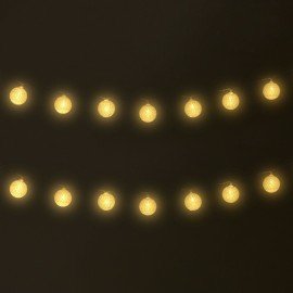 Электрогирлянда-нить комнатная "Шарики" 1,8м 16LED, серебро, тёплый белый, батарейки ЗОЛОТАЯ СКАЗКА 592559