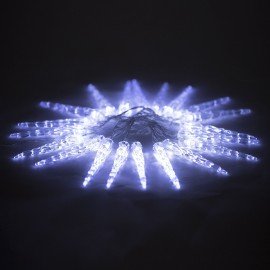Электрогирлянда-нить комнатная "Сосульки" 2м, 20LED, холодный белый, батарейки, ЗОЛОТАЯ СКАЗКА, 592561