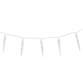 Электрогирлянда-нить комнатная "Сосульки" 2м, 20LED, холодный белый, батарейки, ЗОЛОТАЯ СКАЗКА, 592561