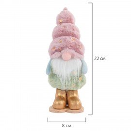 Украшение новогоднее интерьерное, 22см, "Пушистый гномик", полиэстер, пенопласт, ЗОЛОТАЯ СКАЗКА, 592564