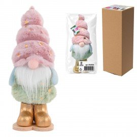 Украшение новогоднее интерьерное, 22см, "Пушистый гномик", полиэстер, пенопласт, ЗОЛОТАЯ СКАЗКА, 592564