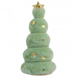 Украшение новогоднее интерьерное, 18см, "Пушистая елочка", полиэстер, пенопласт, ЗОЛОТАЯ СКАЗКА, 592565