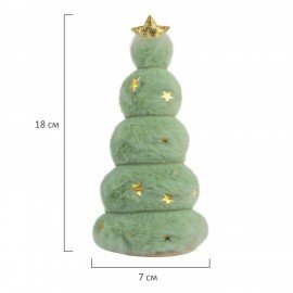 Украшение новогоднее интерьерное, 18см, "Пушистая елочка", полиэстер, пенопласт, ЗОЛОТАЯ СКАЗКА, 592565