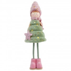 Украшение новогоднее интерьерное, 40см, "Девочка-елочка", полиэстер, пенопласт, ЗОЛОТАЯ СКАЗКА, 592566