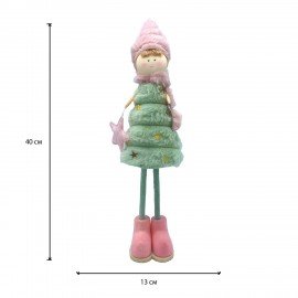 Украшение новогоднее интерьерное, 40см, "Девочка-елочка", полиэстер, пенопласт, ЗОЛОТАЯ СКАЗКА, 592566