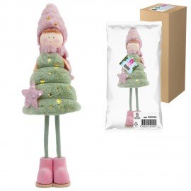 Украшение новогоднее интерьерное, 40см, "Девочка-елочка", полиэстер, пенопласт, ЗОЛОТАЯ СКАЗКА, 592566