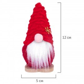 Украшение новогоднее интерьерное, 12см, "Гномики", полиэстер/пенопласт, ассорти, ЗОЛОТАЯ СКАЗКА, 592567