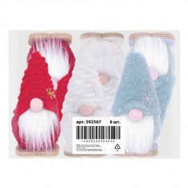 Украшение новогоднее интерьерное, 12см, "Гномики", полиэстер/пенопласт, ассорти, ЗОЛОТАЯ СКАЗКА, 592567