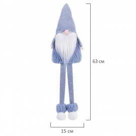 Украшение новогоднее интерьерное, 63 см, "Гном в костюме", полиэстер, пенопласт, ЗОЛОТАЯ СКАЗКА, 592568