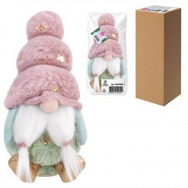 Украшение новогоднее интерьерное, 18см, "Усатый гномик", полиэстер, пенопласт, ЗОЛОТАЯ СКАЗКА, 592569