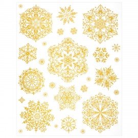 Наклейка для окон, 112 СНЕЖИНОК, КОМПЛЕКТ 4шт, 30х38см, глиттер, золото, ЗОЛОТАЯ СКАЗКА, 592570