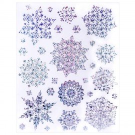 Наклейка для окон, 30х38 см "Морозные снежинки", голография, серебро, ЗОЛОТАЯ СКАЗКА, 592574