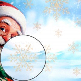 Наклейка для окон двусторонняя, 30х38см "Дед Мороз", глиттер, золотой, ЗОЛОТАЯ СКАЗКА, 592575