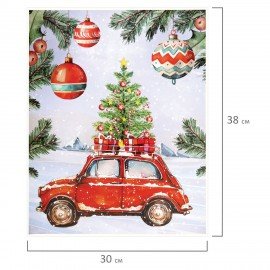 Наклейка для окон двусторонняя, 30х38см "Машинка", глиттер, серебро, ЗОЛОТАЯ СКАЗКА, 592578